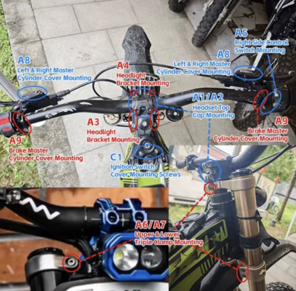 Sur-Ron LBX burnt blue Titanium Bolt Kit